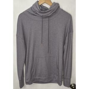 ONZIE Shirt YOGA Tulip Back Cowl Neck Long Sleeve Gray Women One Size Fits All